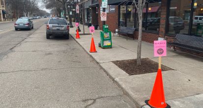 Temporary curbside pickup zone