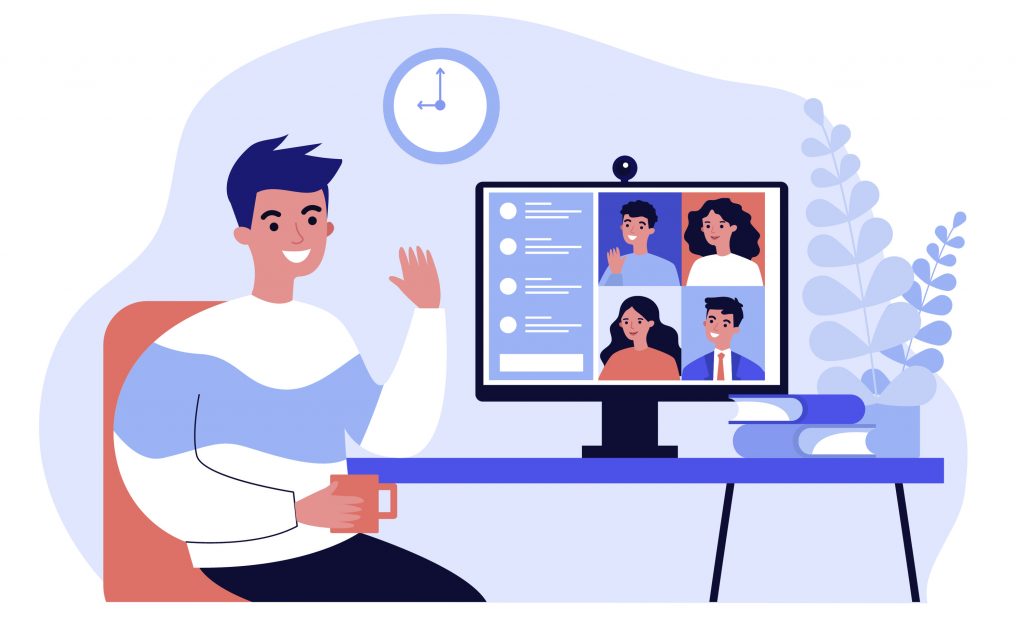 Virtual meeting illustration