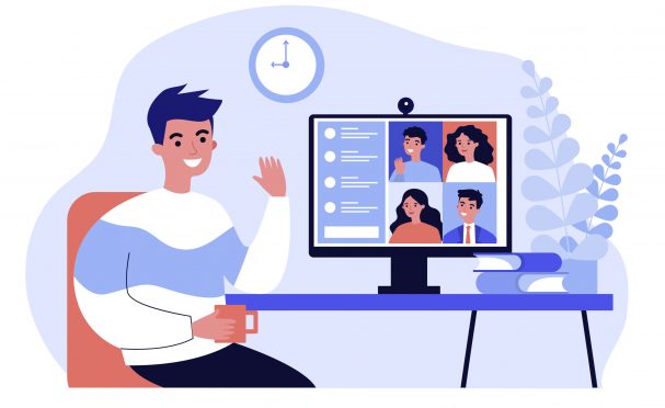 Virtual meeting illustration