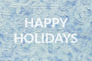 HAPPY HOLIDAYS text over snow